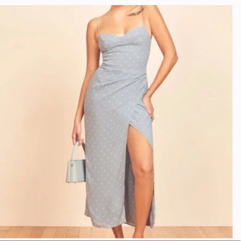 Reformation Kourtney Midi Dress in Dewdrop size 4